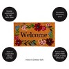 Evergreen Floral Framed Welcome Indoor Outdoor Natural Coir Doormat 1'4"x2'4" Brown - 4 of 4