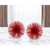 HomeRoots Set of Two Red Iron Decorative Spiky Sphere Tabletop Sculpture - 2 of 4