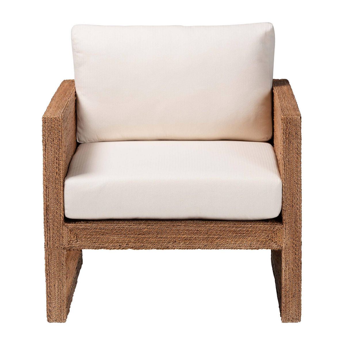 bali & pari Helina Seagrass and Acacia Wood Arm Chair Bleached Light Brown - thumbnail 8