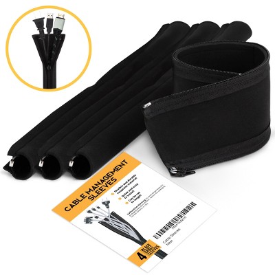 Cable Management Sleeves - Cord Containing System for Hiding Power Cords, Computer Wires or TV Cables in Home or Office- Fleming Supply