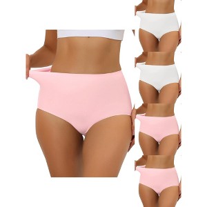Allegra K Women's Elastic High-Waisted Unlined Breathable 5 Packs Hipster Underwear - 1 of 4
