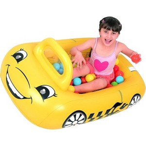 Pool Central Inflatable Kiddie Car Ball Pit Pool Float - 46" - Yellow - 1 of 4