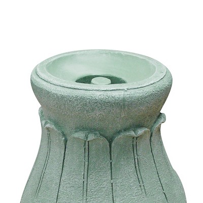12" Tall Green Polyresin Roman Column Gazing Globe Stand