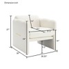 CAVINAS Modern Arm Chair with Wavy Arms,Sitting Chair with High-Density Foam,Plush Teddy Fabric Accent Chair for Living Room,Bedroom,Office - 3 of 4