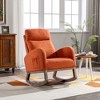 Rocking Chair With Head Pillow, Side Storage Bag, Upholstered Recliner Sofa, High Density Sponge Reclining Sofa Chair - 2 of 4