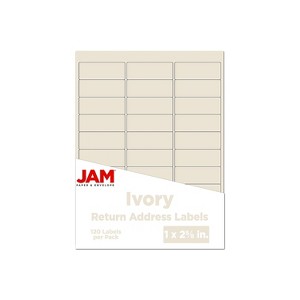 JAM Paper Mailing Address Labels 1 x 2 5/8 Ivory 120/Pack 17966071 - 1 of 4