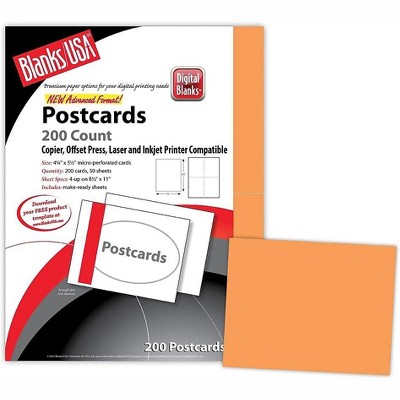 Blanks/USA Timberline Digital Postcard 5 1/2 x 4 1/4 Hunters Orange 50/Pack PC302T64HO