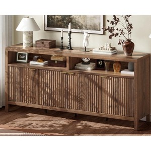 65.8 Inch Fluted Sideboard Buffet Cabinet with 4 Doors, Morden Kitchen Storage Cabinet with Fluted Door - 1 of 4