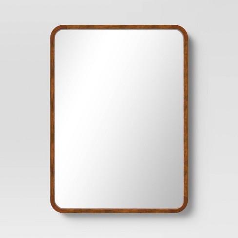 22 X 30 Rounded Rectangle Wall Mirror, Rectangular Decorative Mirror With Rounded Corners
