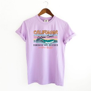 Simply Sage Market Women's California Golden Coast Short Sleeve Garment Dyed Tee - 1 of 2