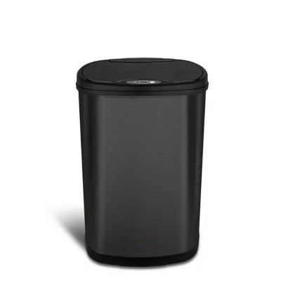 LunaLulinlk 13.2 Gallon Trash Can, Motion Sensor Kitchen Trash Can, Black Stainless Steel