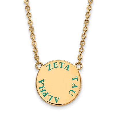 Black Bow Jewelry 14k Yellow Gold Plated Sterling Silver Zeta Tau Alpha Greek Life Necklace 18 Inch