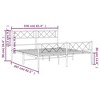 vidaXL Metal Bed Frame with Headboard and Footboard - Sturdy Steel Construction - White - Extra Storage Space - 3 of 4