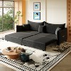 GDFStudio Wistar Contemporary Velvet Upholstered 3-in-1 Convertible Sofa Bed with Gold Metal Trim - 3 of 4