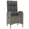 vidaXL 2-Piece Outdoor Patio Chairs - Contemporary Weather-Resistant Gray Poly Rattan Seating with Cushions - Easy Maintenance Armchairs - 3 of 4