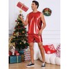 INSPIRE CHIC Men's Party Disco Metallic Holographic Tank Top and Shorts Set 2 Pieces Outfits - 4 of 4
