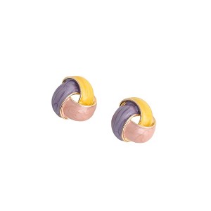 SOHI Women's Lemon Yellow:Blush Pink The Overlap Stud Earrings - 1 of 4