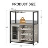 3-Tier Wine Bar Cabinet w/Detachable Rack - Buffet Storage w/Glass Holder & Mesh Door - 2 of 4
