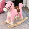 SEVOBAL Toy Vehicles Rocking Horse Plush Animal on Wooden Rockers with Sounds Moving Mouth and Wagging Tail for Toddlers - 3 of 4