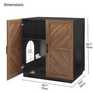 unipaws Tall Cat Litter Box Enclosure with Shelves - 1 of 4