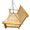 Front Porch Wood Bench Swing With Armrests And Hanging Chains, Easy To Assemble, 47.20"x28.15"x23.62" - 3 of 4