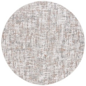 Courtyard Standalone Power Loomed Indoor/Outdoor Area Rug - Ivory/Dark Grey Brown - 6'7" round - Safavieh. - 1 of 3