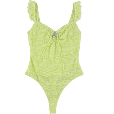 GUESS Womens Daisy Lace Thong Bodysuit Jumpsuit