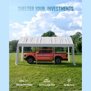 Carport Replacement Canopy Cover – Heavy-Duty Waterproof, UV & Wind-Resistant PE Fabric - 1 of 4