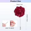Unique Bargains Wedding Camellia Flower Groom Boutonnieres Lapel Pins for Men 1 Pc - 3 of 4