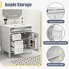 Okak Modern 30" Bathroom Vanity with Top Sink, Water-Resistant  Solid Wood Storage Cabinet with 2 Drawers and a Tip-out Drawer, White - 3 of 4