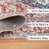 LunaLulinlk Area Rug 5x7 Vintage Bohemia Large Persian Non-slip Washable Rug Flower Design Blue/Yellow - 4 of 4