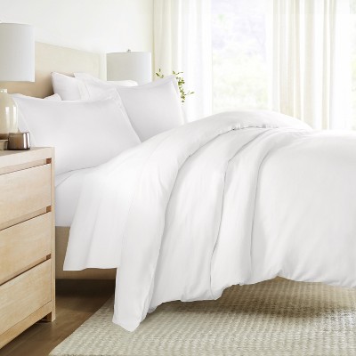 Cotton Duvet Cover Set & Insert 4PC Bundle, 300TC Sateen Vintage Washed Duvet Set with Down Alternative Comforter, All Season Bedding - Becky Cameron