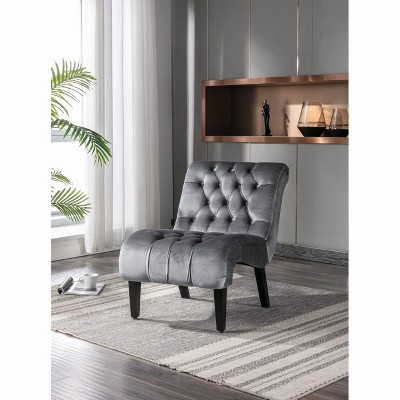 CAVINAS Velvet Upholstered Accent Chair with Wooden Legs,Modern Armless Chair,Leisure Chair for Bedroom,Reading Room