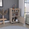 NicBex 2 Shelves Rolling Kitchen Island Cart with 1 Cabinet and 4 Bottle Rack,Kitchen Island on Wheels with Storage,Island Table for Kitchen,Beige - 3 of 3