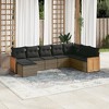 vidaXL 8 Piece Patio Sofa Set with Cushions Gray Poly Rattan - Without Table - 2 of 4