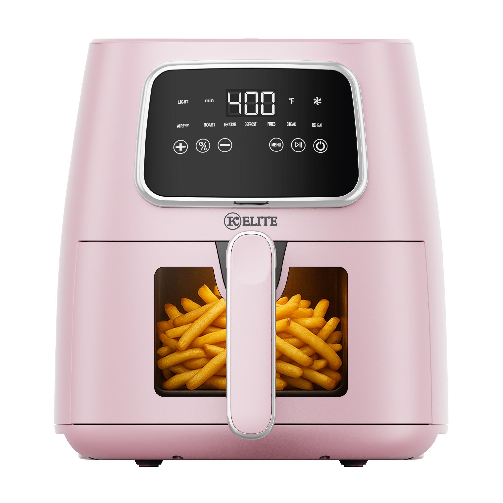 Kitchen Elite 5.5 Qt. Digital Air Fryer, Countertop Cooker with LED Screen, Pink
