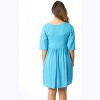 Riviera Sun Rayon Crepe Short Dress with Multicolored Embroidery (Turquoise, Large) - 4 of 4
