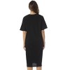 Just Love Womens Nightgown - Short Sleeve Henley Oversized Sleepwear Gown - 3 of 3