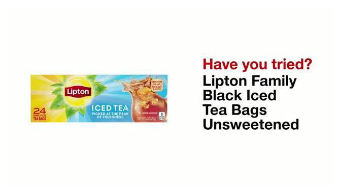 Lipton Family Black Iced Tea Bags Unsweetened - 24ct, 2 of 8, play video