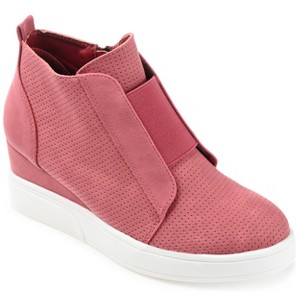 Journee Women's Clara Medium and Wide Width Wedge Sneakers - 1 of 4