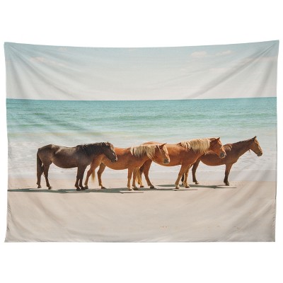 Kevin Russ Summer Beach Horses Tapestry - Society6