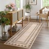 Washable Geometric Bordered Living Room Rugs, Contemporary Non Slip Low Pile Bedroom Carpet, Stain Resistant Dining Room Rugs - 3 of 4