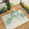 3-Piece Bistro Table and Chairs, Premium Steel Frame, Anti-Rust, Waterproof Folding Cafe Table and Chairs Set of 2, Foldable for Balcony - 3 of 4