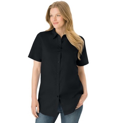Woman Within Plus Size Perfect Short Sleeve Shirt