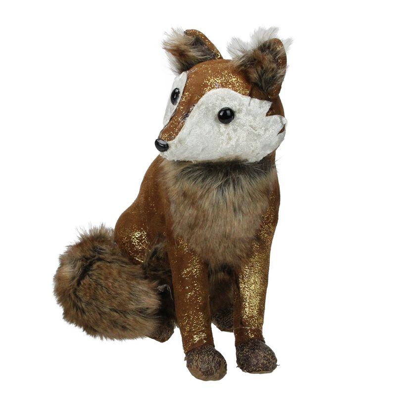Northlight 10.25" Plush Brown Sitting Fox Figure Animal Decoration, 2 of 4