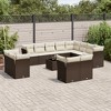 vidaXL 13 Piece Patio Sofa Set with Cushions Brown and Cream Poly Rattan - With Table - 2 of 4