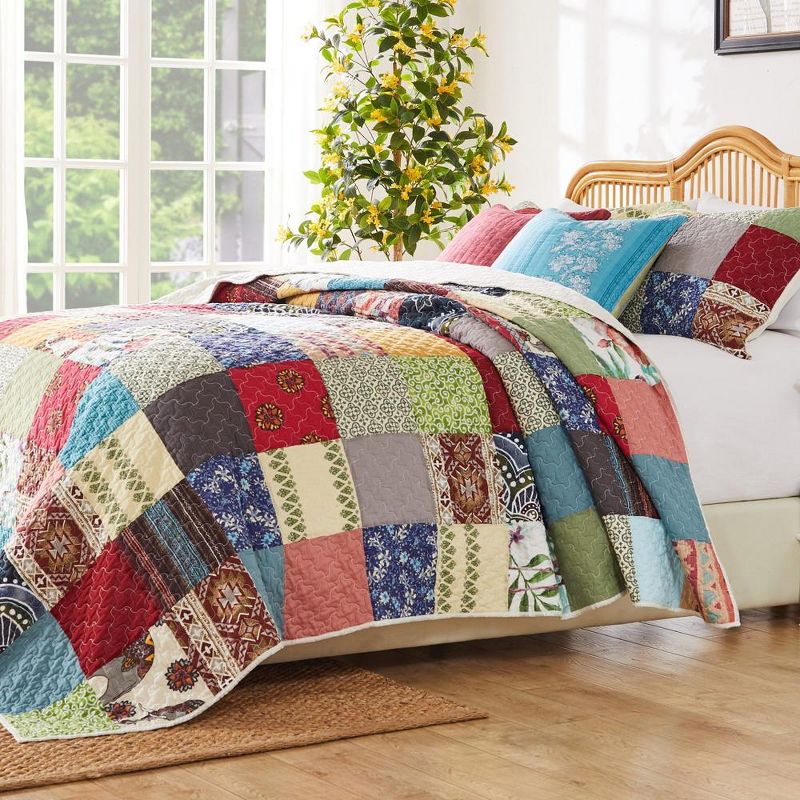 Greenland Home Fashions Renee Upcycle Luxurious Comfortable 3 Pieces Quilt Set Multicolor, 4 of 6