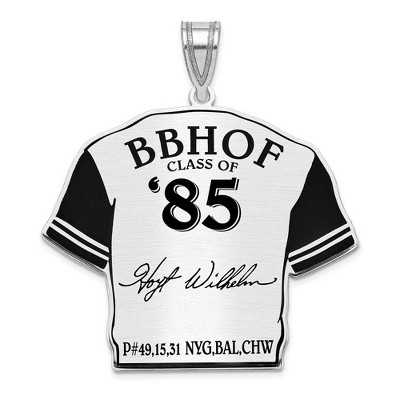Black Bow Jewelry Sterling Silver Hoyt Wilhelm Signature Enamel Jersey Pendant