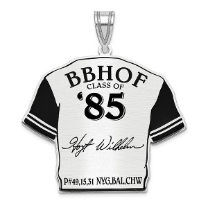 Black Bow Jewelry Sterling Silver Hoyt Wilhelm Signature Enamel Jersey Pendant - 1 of 4