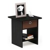 Furinno Dario End Table/ Night Stand Storage Shelf with Bin Drawer, Americano/Medium Brown - 4 of 4